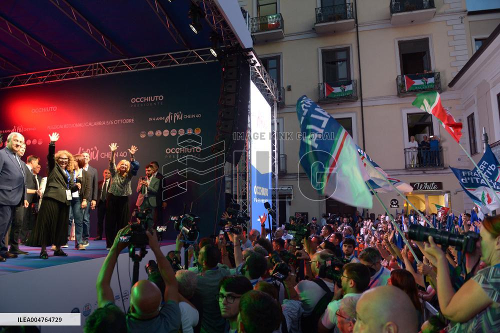 Giorgia Meloni Attends Regional Elections In Lamezia Terme - Italy