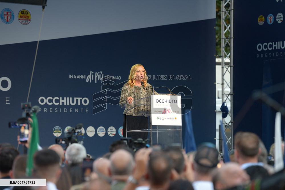 Giorgia Meloni Attends Regional Elections In Lamezia Terme - Italy