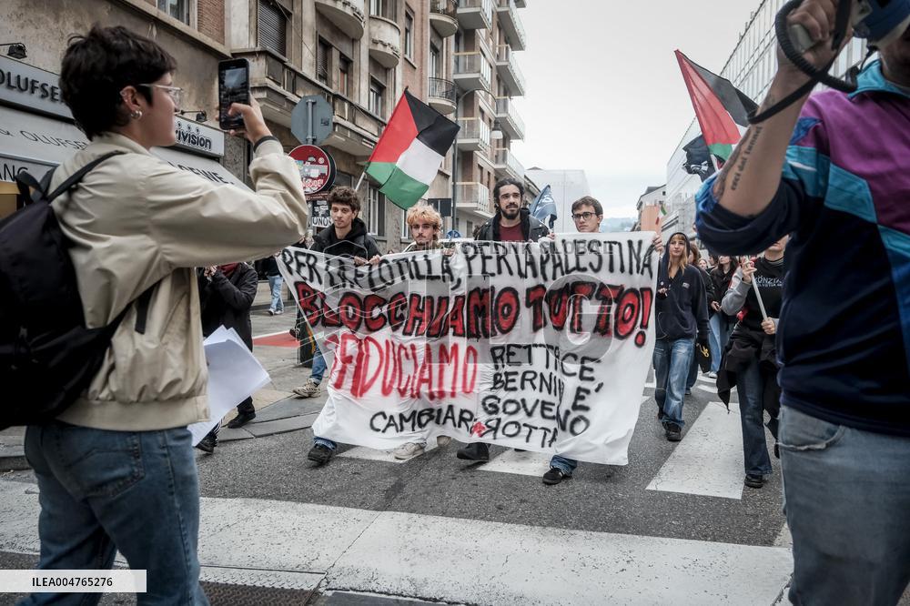 Student Rally Against Inauguration Of Rector Cristina Prandi In Turin - Italy