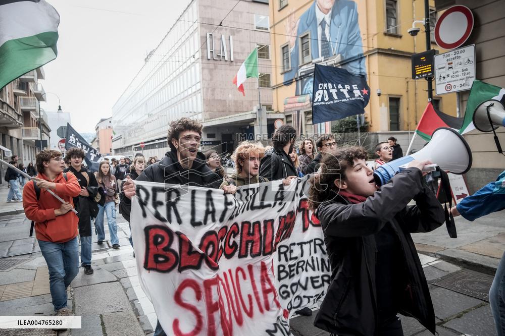 Student Rally Against Inauguration Of Rector Cristina Prandi In Turin - Italy