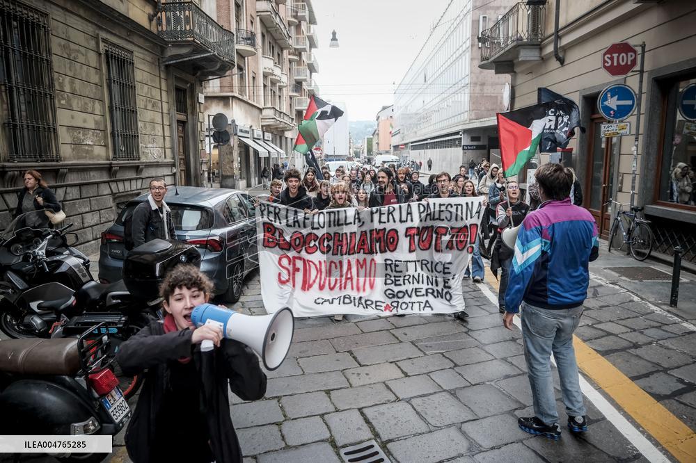 Student Rally Against Inauguration Of Rector Cristina Prandi In Turin - Italy