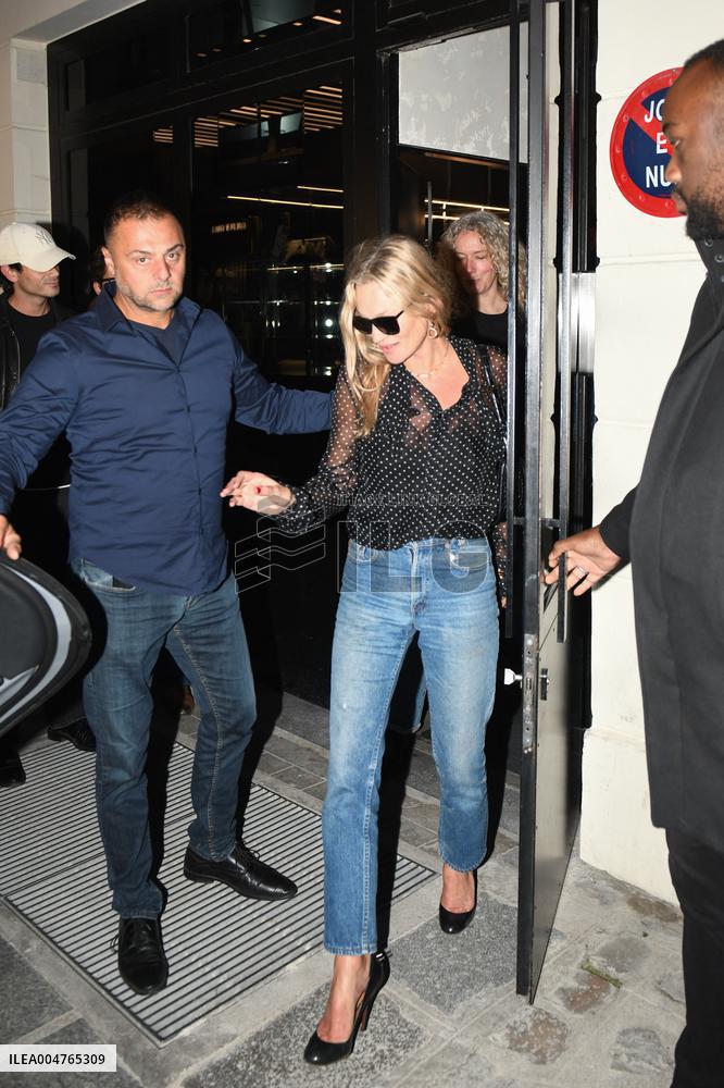 PFW - Kate Moss Leaves Saint Laurent Shop