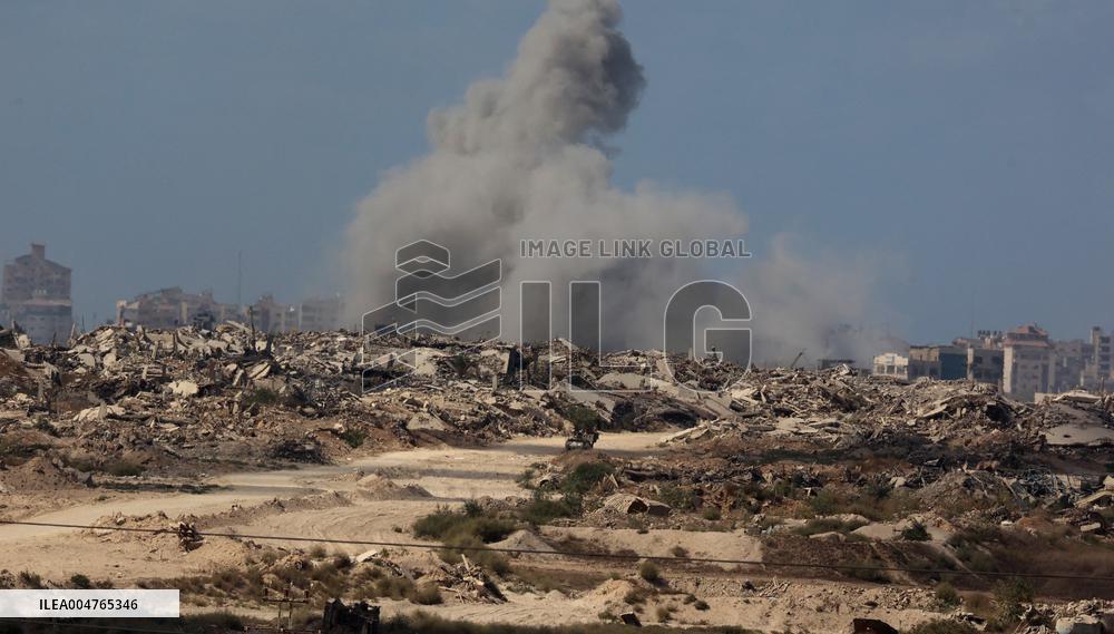 Smoke Rises Following Attack In Gaza City