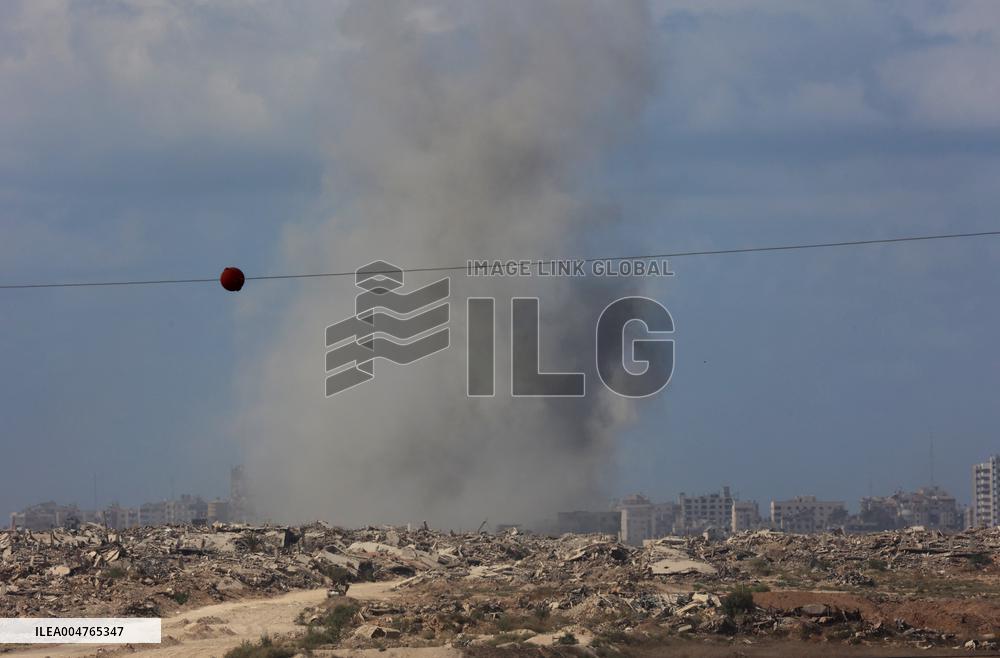 Smoke Rises Following Attack In Gaza City