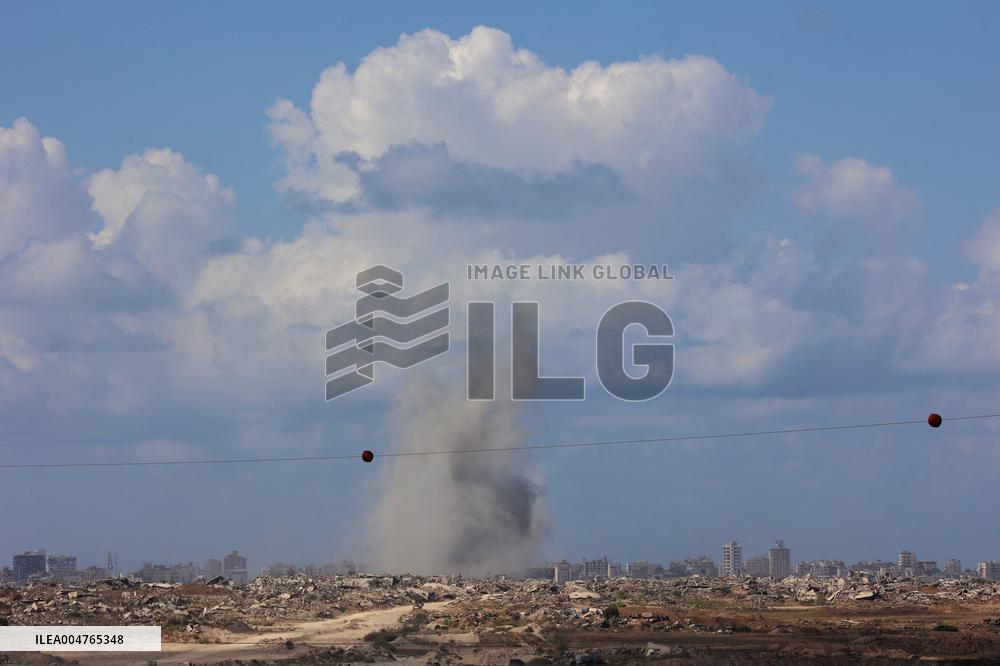 Smoke Rises Following Attack In Gaza City