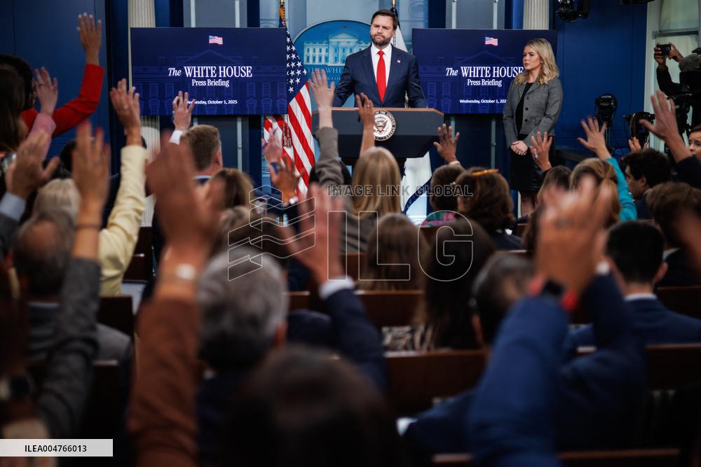 DC: Vice President JD Vance speaks in White House Press Briefing Room