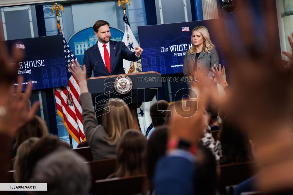 DC: Vice President JD Vance speaks in White House Press Briefing Room