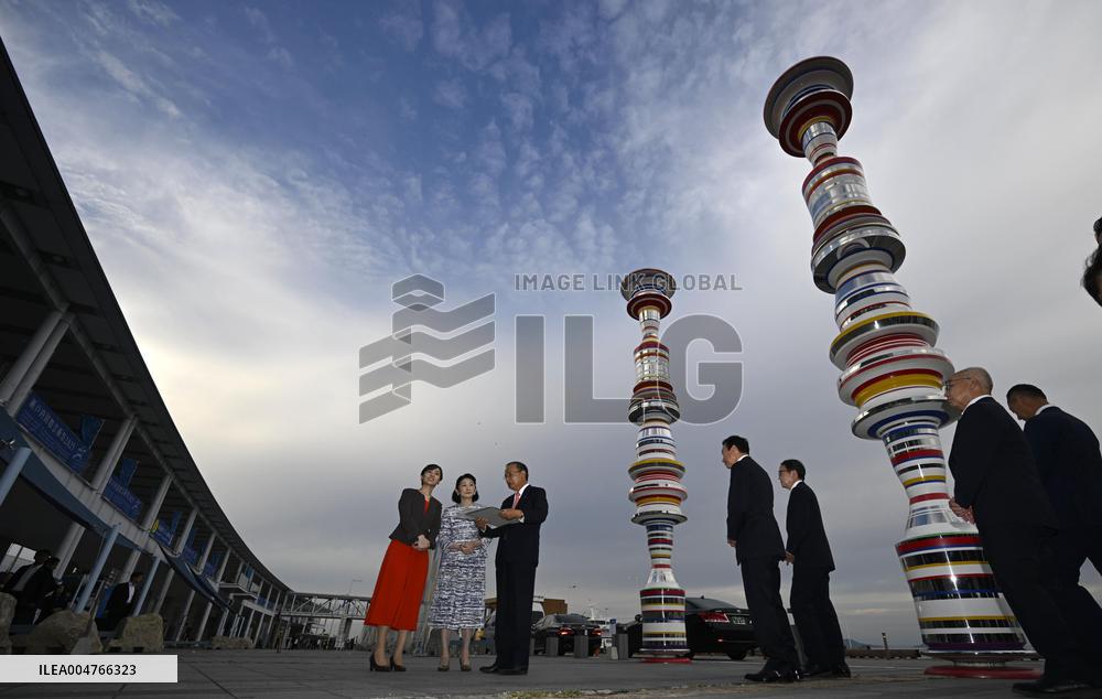Crown princess visits art festival in western Japan
