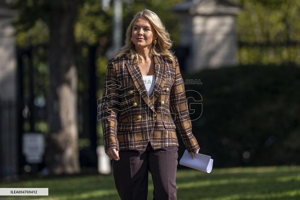 WH Press Secretary Leavitt Gaggles with Press at White House