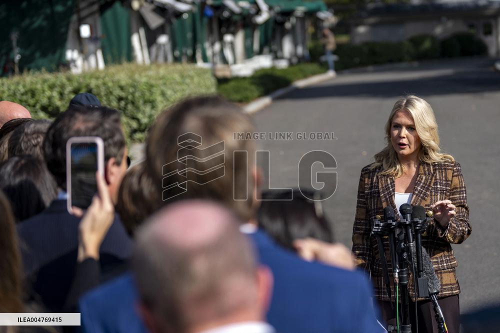 WH Press Secretary Leavitt Gaggles with Press at White House