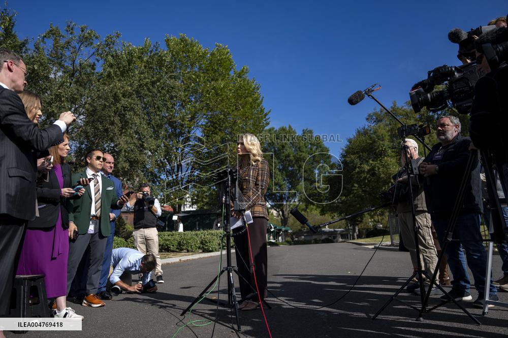 WH Press Secretary Leavitt Gaggles with Press at White House