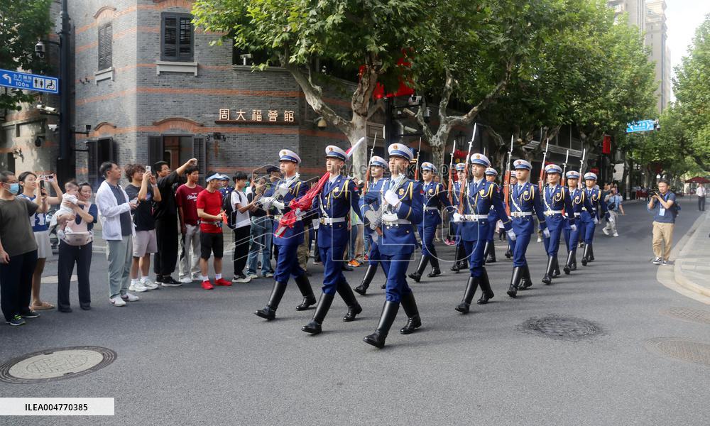National Flag Raising Ceremony in Shanghai