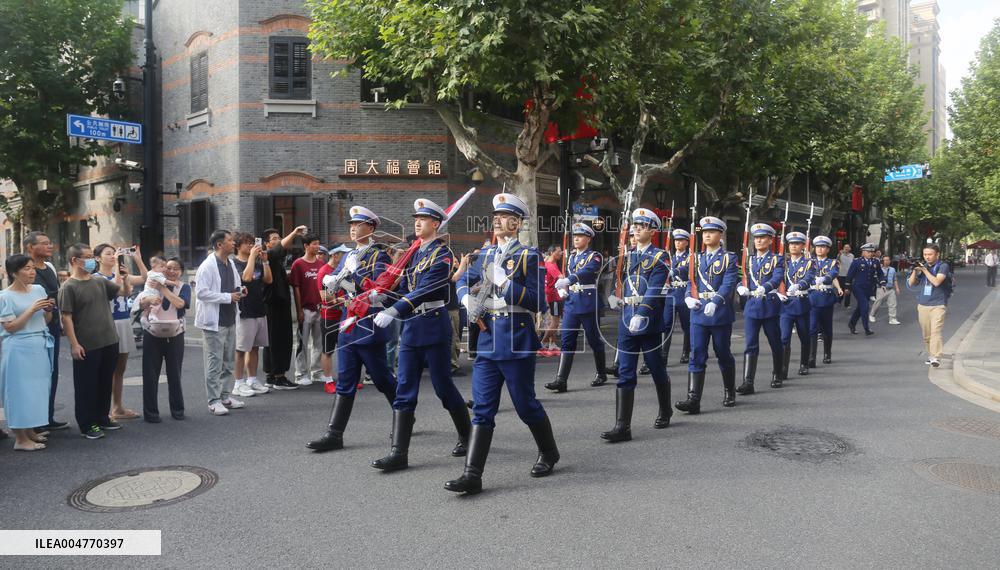 National Flag Raising Ceremony in Shanghai