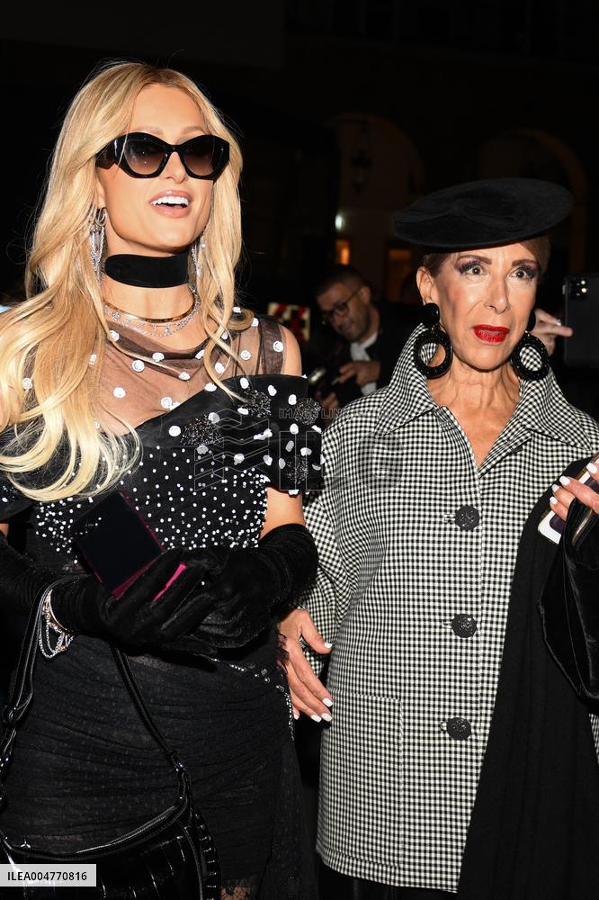PFW - Paris Hilton Arrives at Palace Coste In Paris