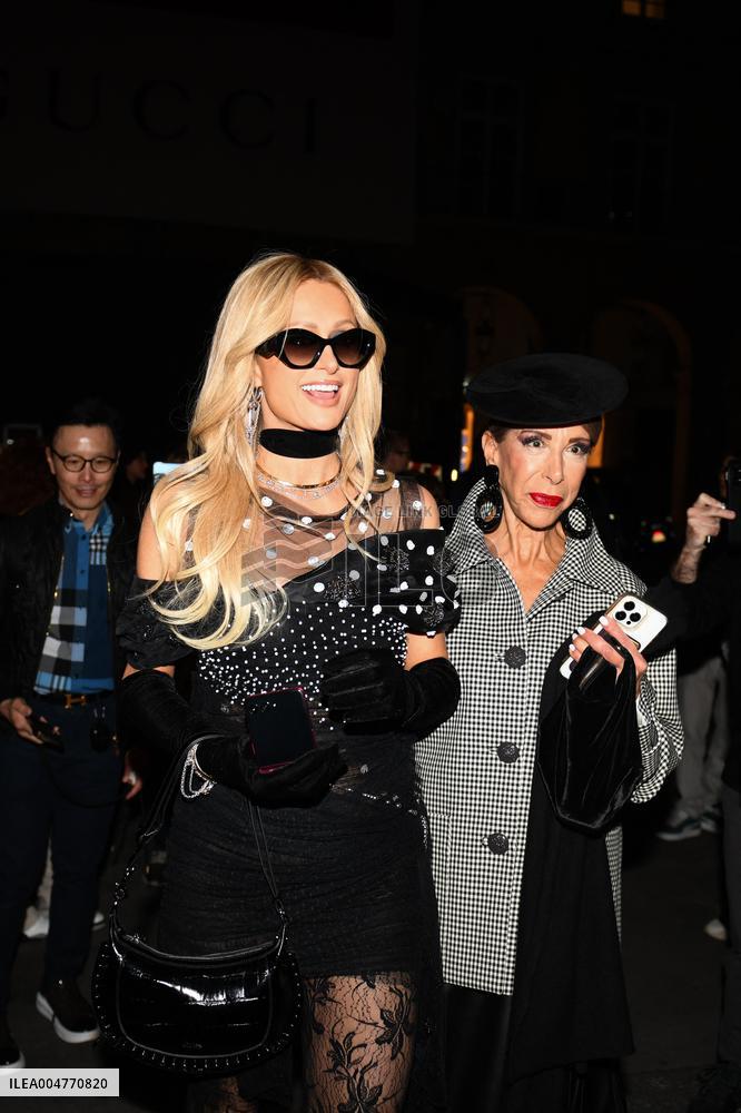 PFW - Paris Hilton Arrives at Palace Coste In Paris
