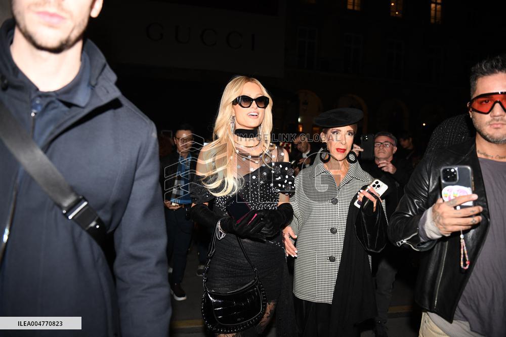 PFW - Paris Hilton Arrives at Palace Coste In Paris