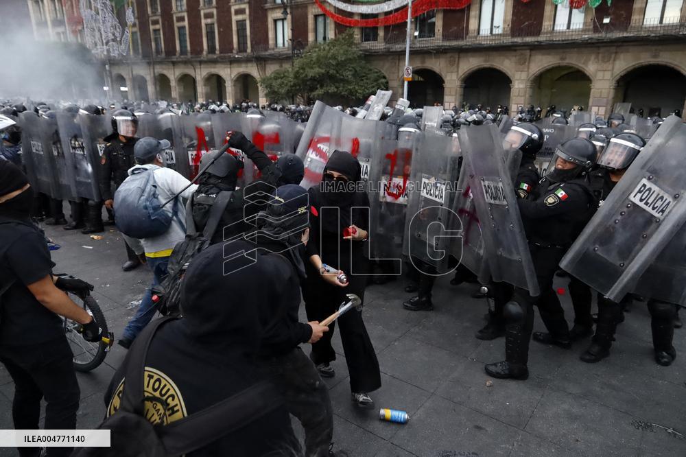 Demonstration Marking The 57th Anniversary Of The Tlatelolco Massacre - Mexico