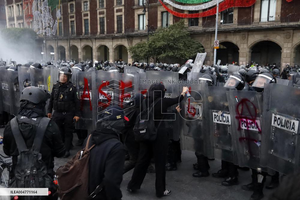 Demonstration Marking The 57th Anniversary Of The Tlatelolco Massacre - Mexico