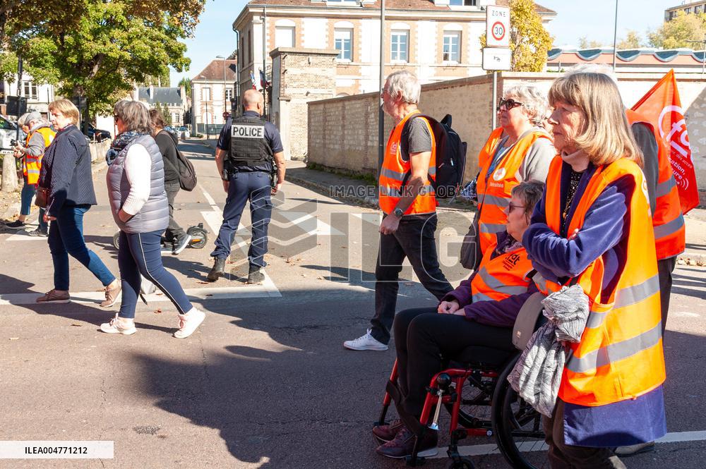 Strike Demonstration Organized In Troyes - France