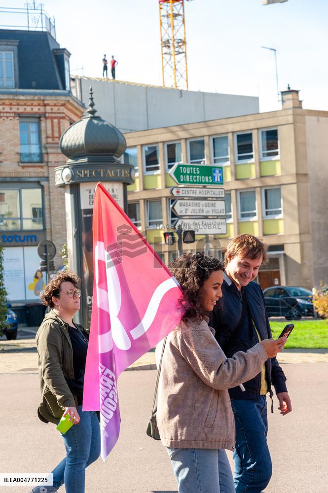 Strike Demonstration Organized In Troyes - France