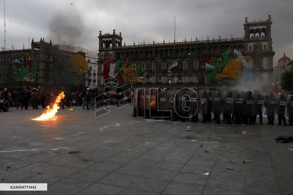 Demonstration Marking The 57th Anniversary Of The Tlatelolco Massacre - Mexico