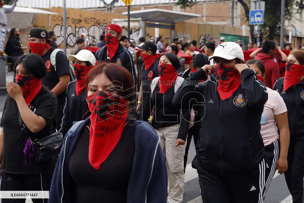 Demonstration Marking The 57th Anniversary Of The Tlatelolco Massacre - Mexico