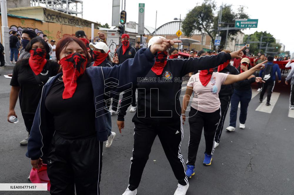 Demonstration Marking The 57th Anniversary Of The Tlatelolco Massacre - Mexico