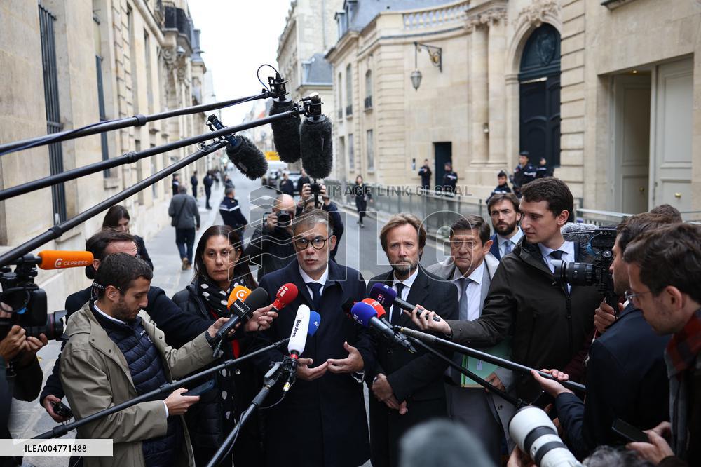 Olivier Faure Meets French Prime Minister In Paris - France