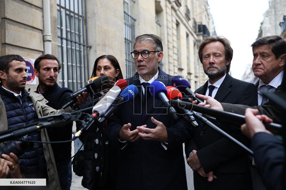Olivier Faure Meets French Prime Minister In Paris - France
