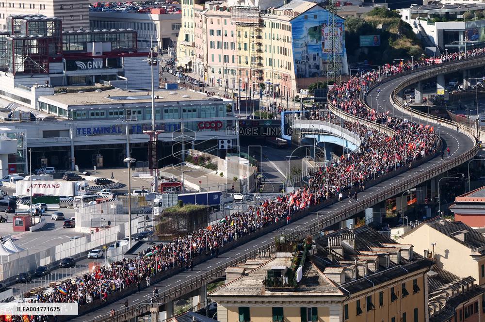 General Strike March for the Global Sumud Flotilla and for Gaza - Italy