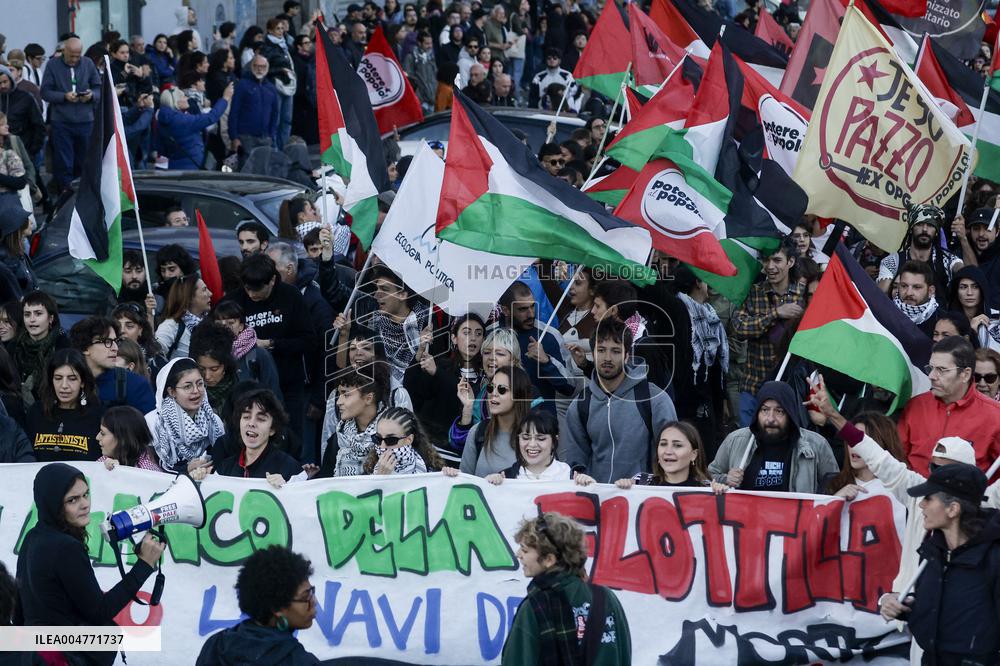 General Strike March for the Global Sumud Flotilla and for Gaza - Italy