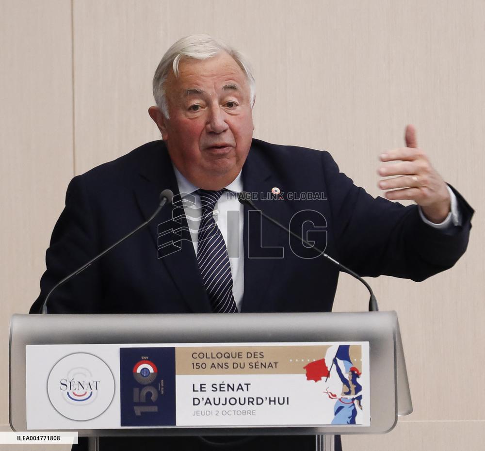 Gerard Larcher At Symposium on The 150th Anniversary of The Republic - Paris