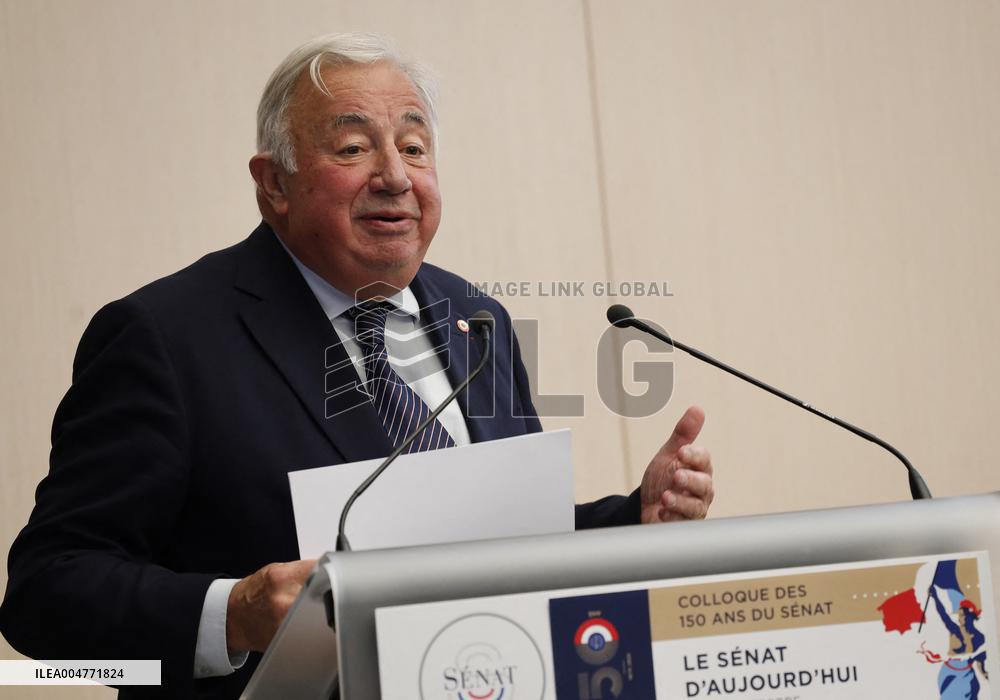 Gerard Larcher At Symposium on The 150th Anniversary of The Republic - Paris