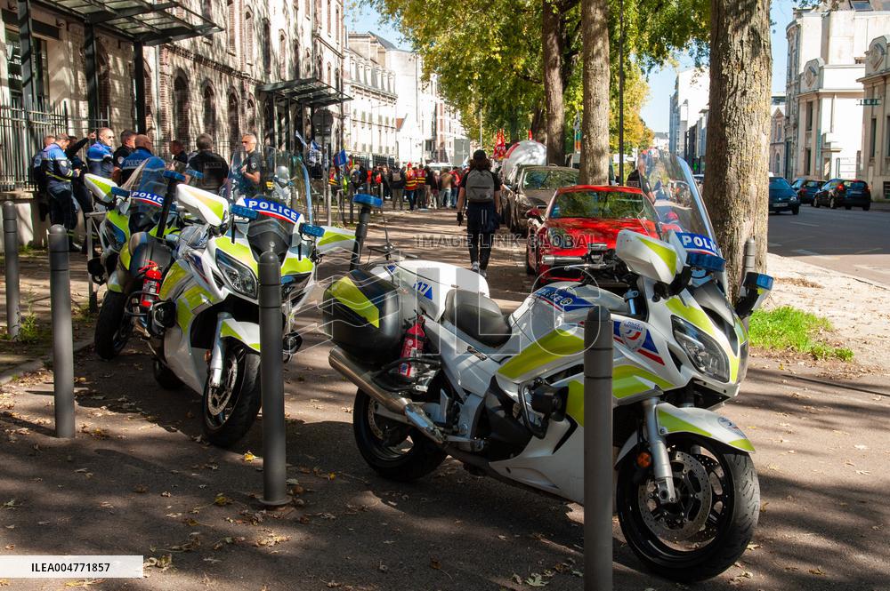 Strike Demonstration Organized In Troyes - France