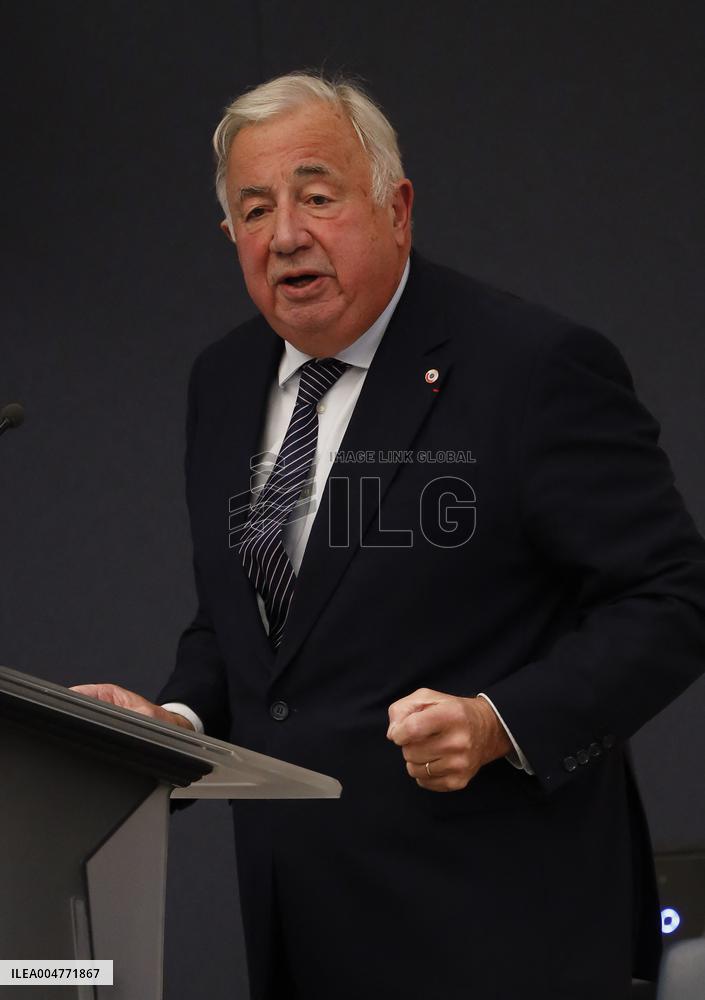 Gerard Larcher At Symposium on The 150th Anniversary of The Republic - Paris