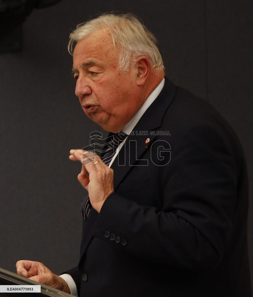 Gerard Larcher At Symposium on The 150th Anniversary of The Republic - Paris