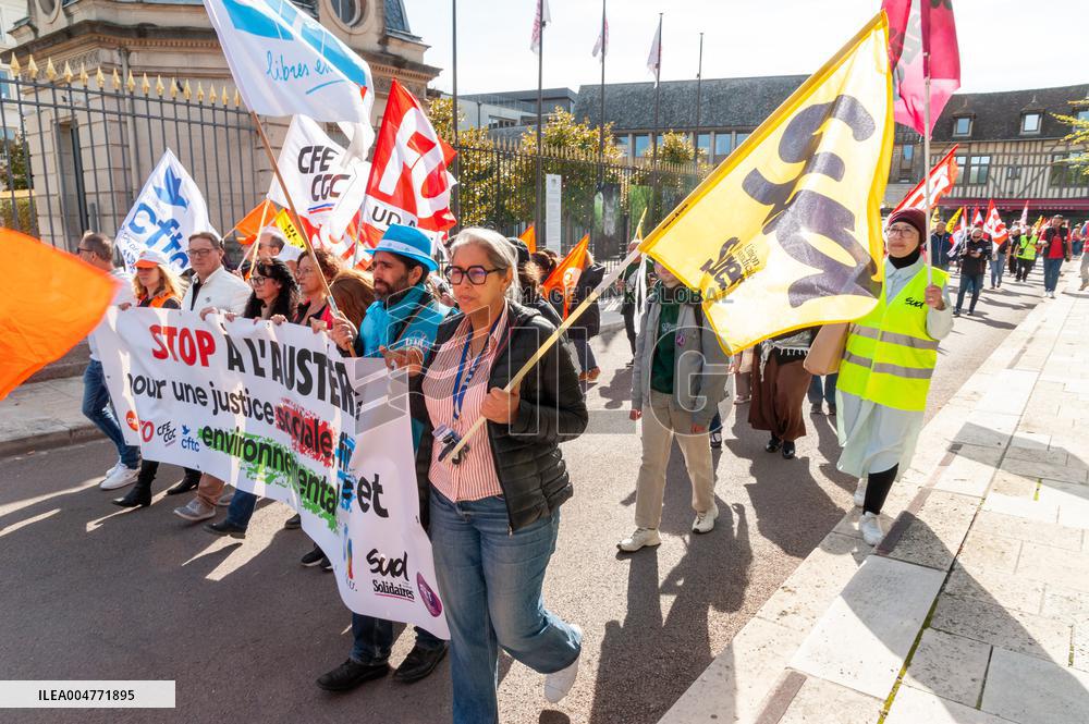 Strike Demonstration Organized In Troyes - France