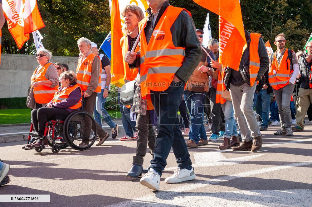 Strike Demonstration Organized In Troyes - France