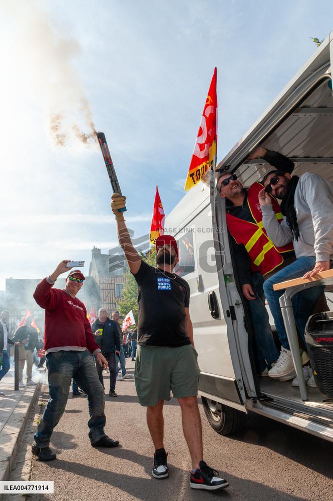 Strike Demonstration Organized In Troyes - France