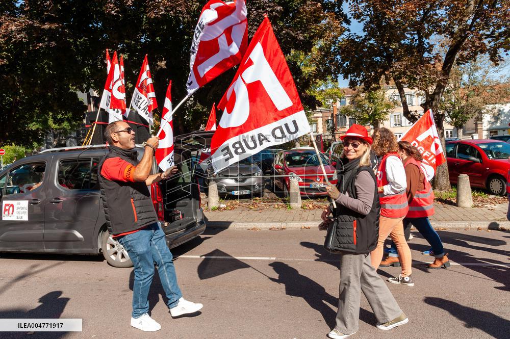 Strike Demonstration Organized In Troyes - France