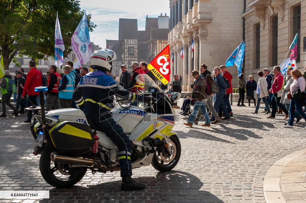 Strike Demonstration Organized In Troyes - France