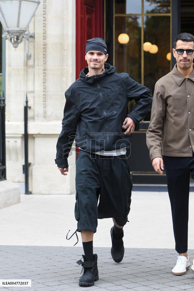 PFW - Romeo Beckham Leaves His Hotel