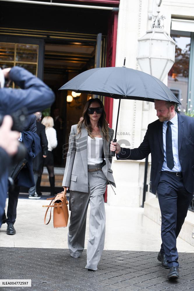 PFW - Victoria Beckham Leaving La Reserve Hotel