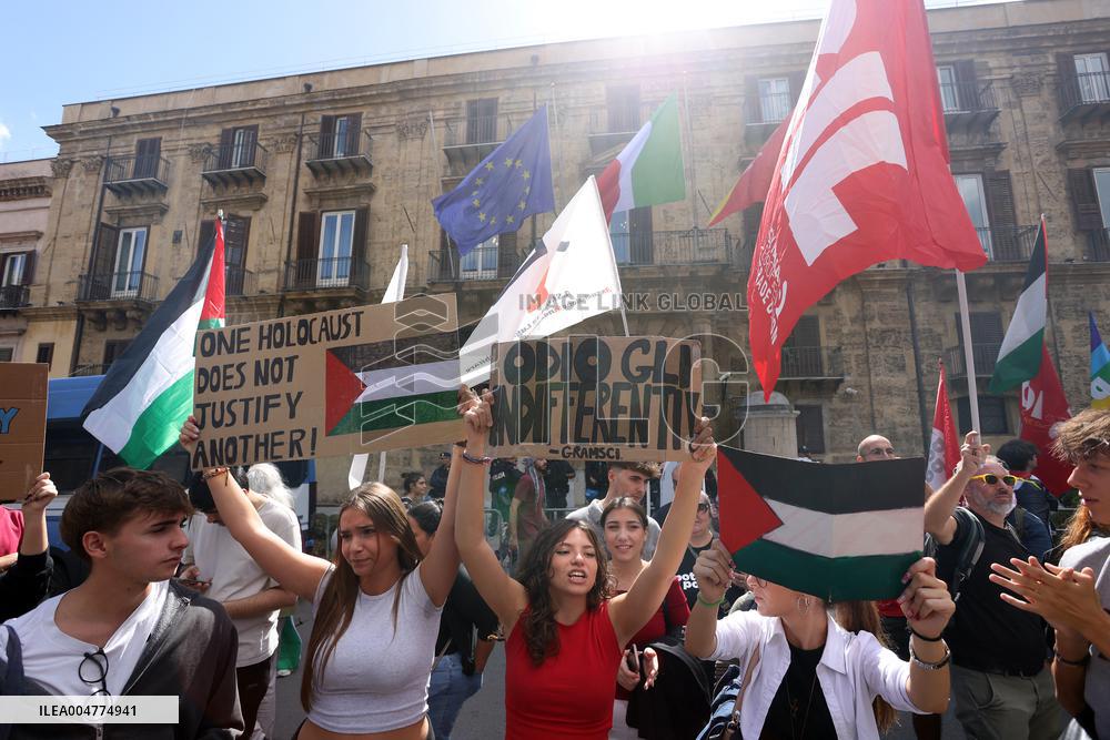 General Strike For the Global Sumud Flotilla - Palermo