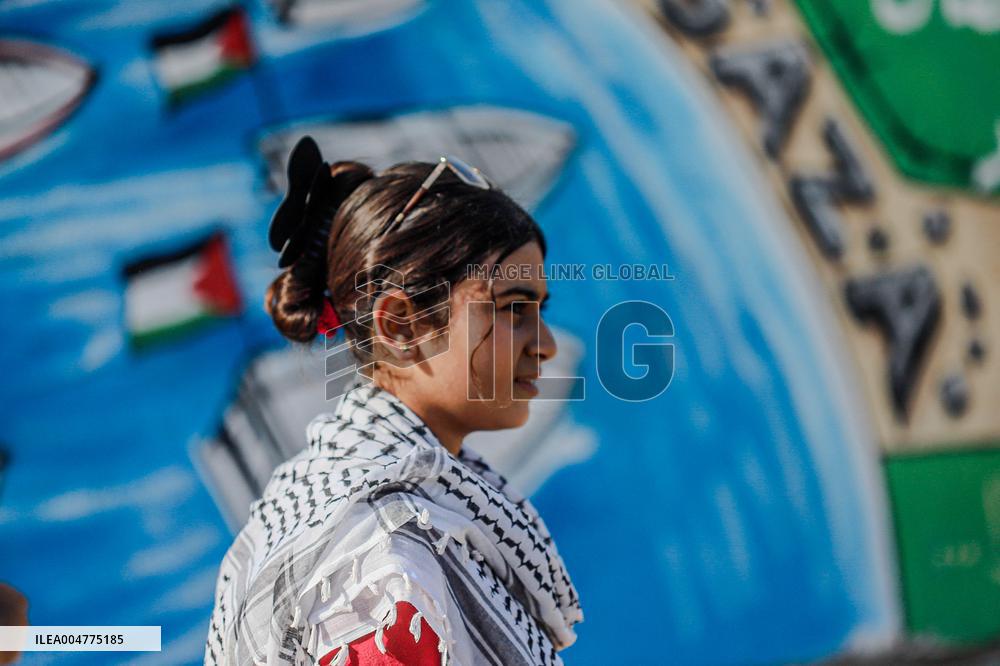 Mural Depicting the Sumud World Flotilla - Gaza