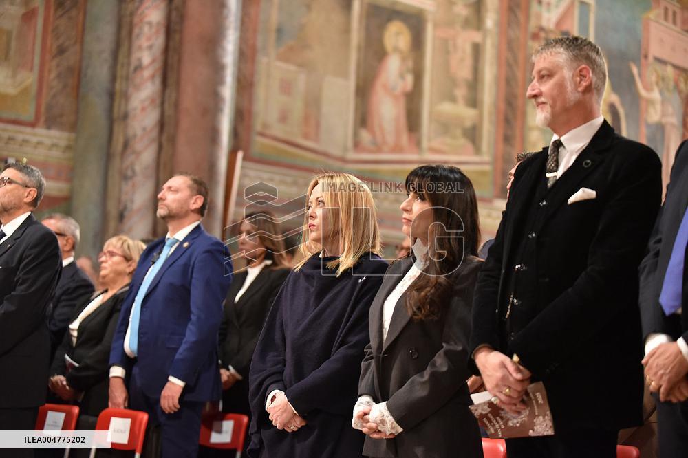 Italian PM Giorgia Meloni At San Francesco Celebration - Assisi