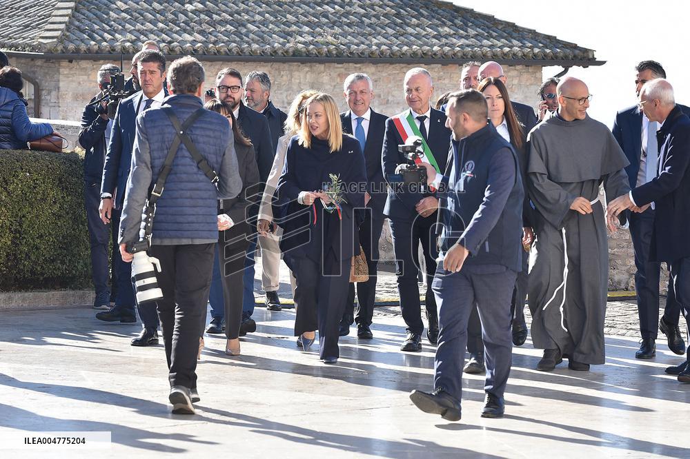 Italian PM Giorgia Meloni At San Francesco Celebration - Assisi