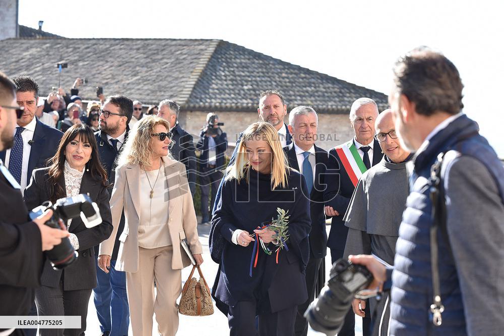 Italian PM Giorgia Meloni At San Francesco Celebration - Assisi