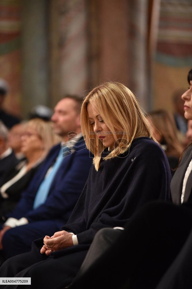 Italian PM Giorgia Meloni At San Francesco Celebration - Assisi