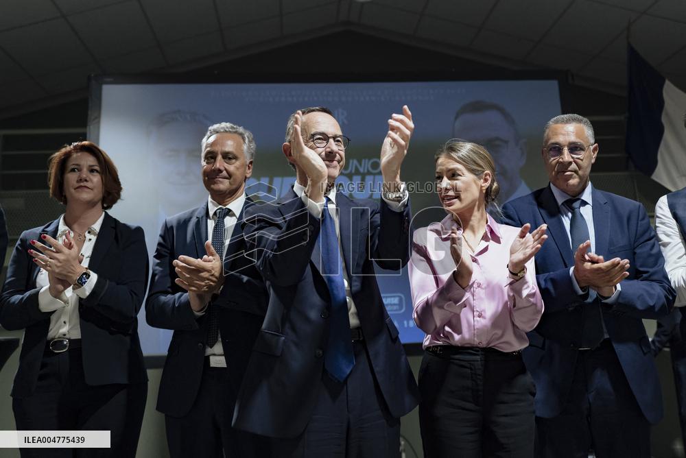 Bruno Retailleau During Meeting for Partial Legislative Elections - Montauban